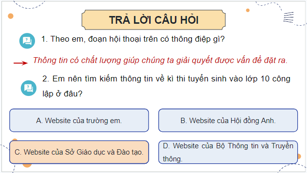 Giáo án điện tử Tin 9 Kết nối tri thức Bài 2: Thông tin trong giải quyết vấn đề | PPT Tin học 9