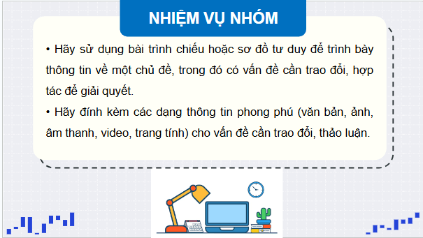 Giáo án điện tử Tin 9 Cánh diều Bài 3: Thực hành trình bày thông tin đa phương tiện trong trao đổi và hợp tác | PPT Tin học 9