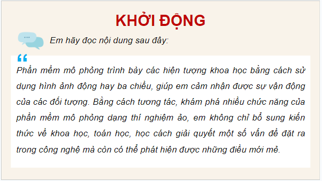 Giáo án điện tử Tin 9 Kết nối tri thức Bài 6: Thực hành: Khai thác phần mềm mô phỏng | PPT Tin học 9