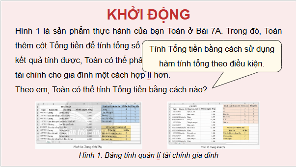 Giáo án điện tử Tin 9 Chân trời sáng tạo Bài 8A: Hàm tính tổng theo điều kiện SUMIF | PPT Tin học 9