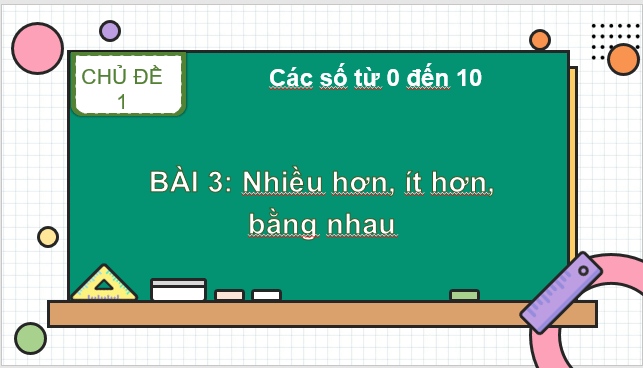 Giáo án điện tử Toán lớp 1 Bài 3: Nhiều hơn, ít hơn, bằng nhau | PPT Toán lớp 1 Kết nối tri thức