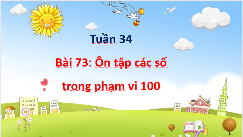 Giáo án điện tử Toán lớp 1 Ôn tập các số các số trong phạm vi 100 | PPT Toán lớp 1 Cánh diều