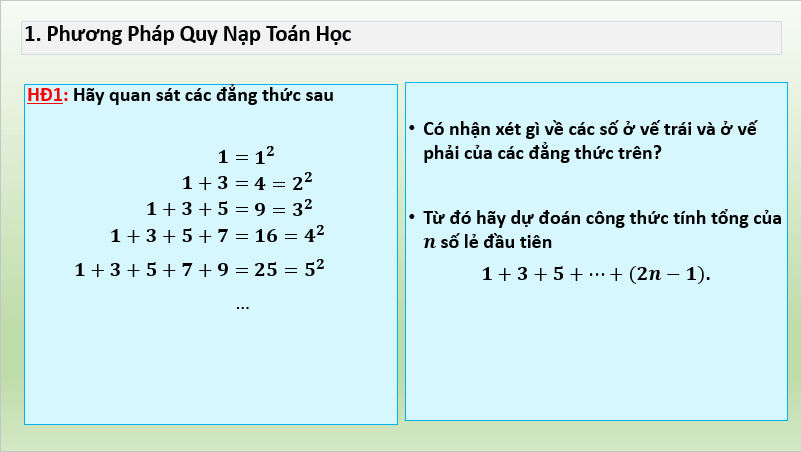 Giáo án điện tử Chuyên đề Toán 10 Kết nối Bài 3: Phương pháp quy nạp toán học | PPT Chuyên đề học tập Toán 10 Kết nối tri thức