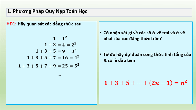 Giáo án điện tử Chuyên đề Toán 10 Kết nối Bài 3: Phương pháp quy nạp toán học | PPT Chuyên đề học tập Toán 10 Kết nối tri thức