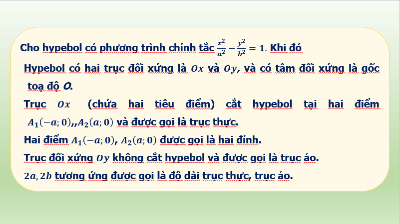 Giáo án điện tử Chuyên đề Toán 10 Kết nối Bài 6: Hypebol | PPT Chuyên đề học tập Toán 10 Kết nối tri thức