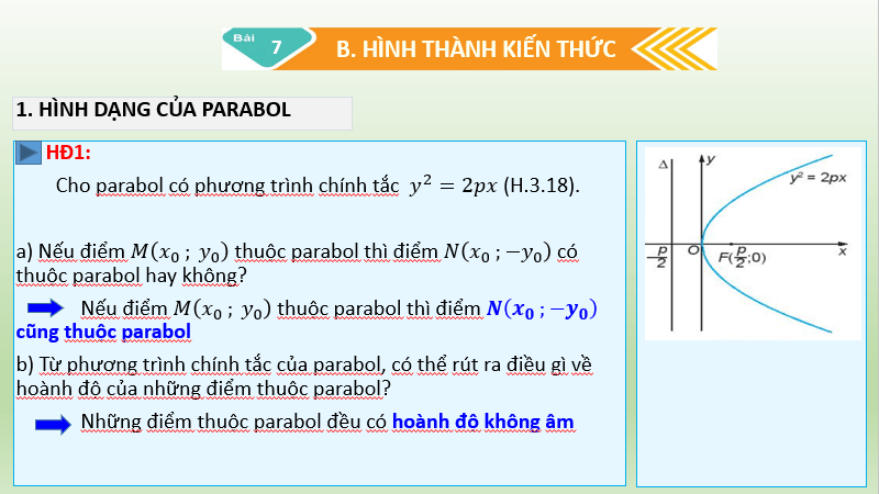 Giáo án điện tử Chuyên đề Toán 10 Kết nối Bài 7: Parabol | PPT Chuyên đề học tập Toán 10 Kết nối tri thức