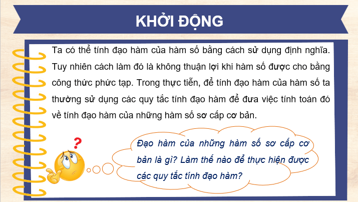 Giáo án điện tử Toán 11 Cánh diều Bài 2: Các quy tắc tính đạo hàm | PPT Toán 11