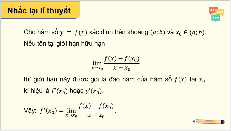 Giáo án điện tử Toán 11 Chân trời Bài 2: Các quy tắc tính đạo hàm | PPT Toán 11 Chân trời sáng tạo