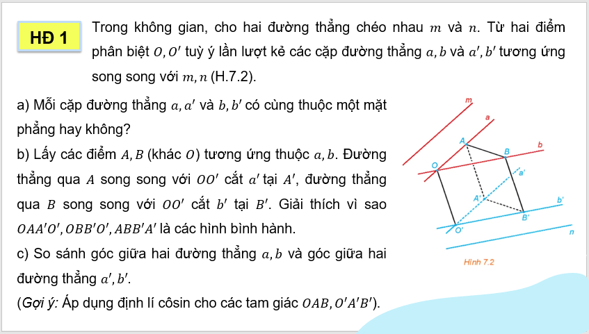 Giáo án điện tử Toán 11 Kết nối Bài 22: Hai đường thẳng vuông góc | PPT Toán 11 Kết nối tri thức