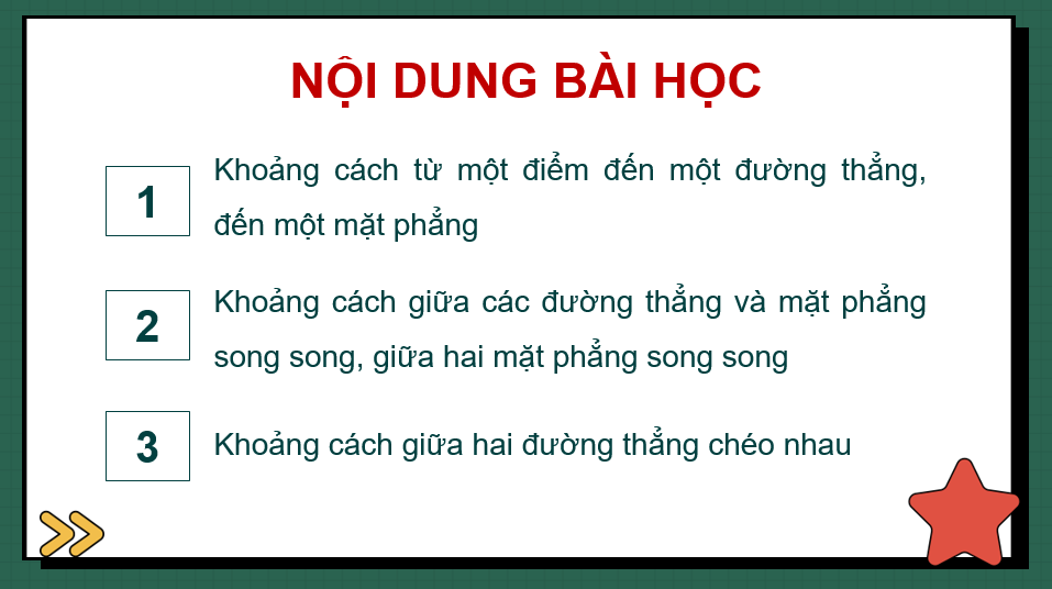 Giáo án điện tử Toán 11 Kết nối Bài 26: Khoảng cách | PPT Toán 11 Kết nối tri thức