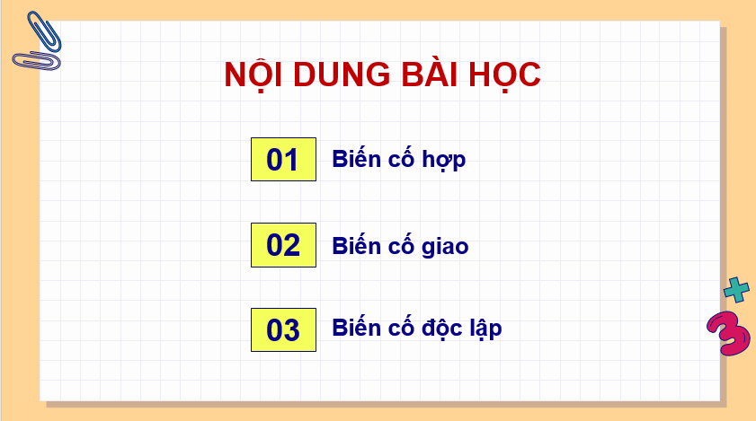 Giáo án điện tử Toán 11 Kết nối Bài 28: Biến cố hợp, biến cố giao, biến cố độc lập | PPT Toán 11 Kết nối tri thức