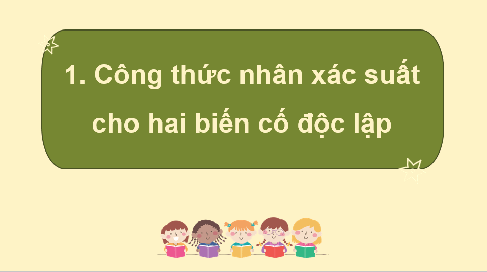 Giáo án điện tử Toán 11 Kết nối Bài 30: Công thức nhân xác suất cho hai biến cố độc lập | PPT Toán 11 Kết nối tri thức