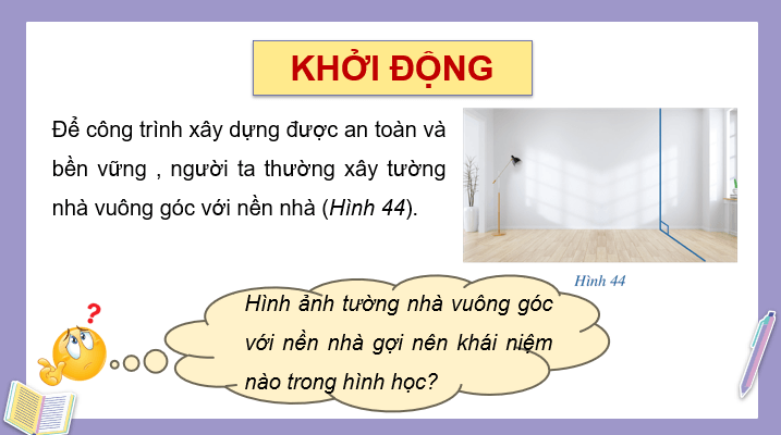 Giáo án điện tử Toán 11 Cánh diều Bài 4: Hai mặt phẳng vuông góc | PPT Toán 11