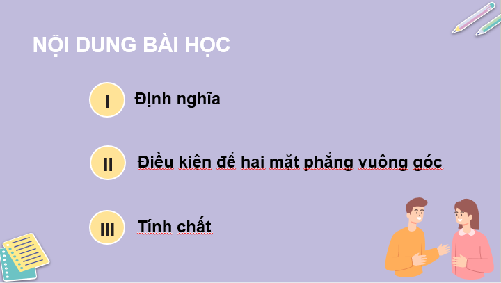 Giáo án điện tử Toán 11 Cánh diều Bài 4: Hai mặt phẳng vuông góc | PPT Toán 11