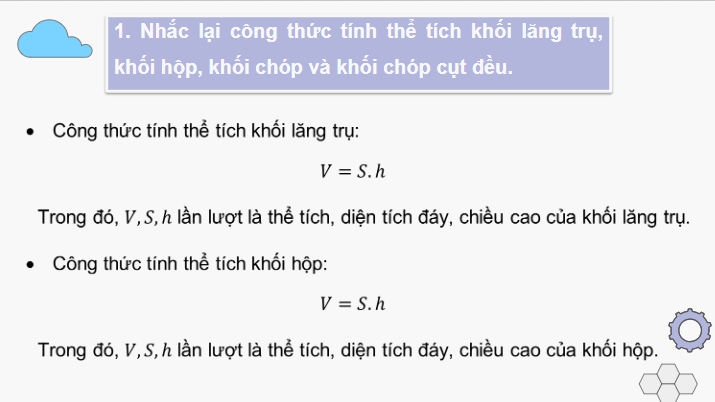 Giáo án điện tử Toán 11 Cánh diều Chủ đề 2: Tính thể tích một số hình khối trong thực tiễn | PPT Toán 11