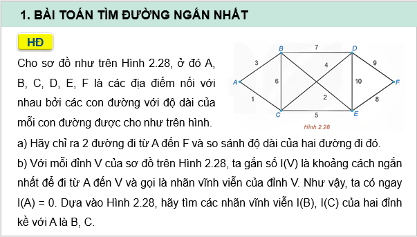 Giáo án điện tử Chuyên đề Toán 11 Kết nối Bài 10: Bài toán tìm đường tối ưu trong một vài trường hợp đơn giản | PPT Chuyên đề học tập Toán 11 Kết nối tri thức