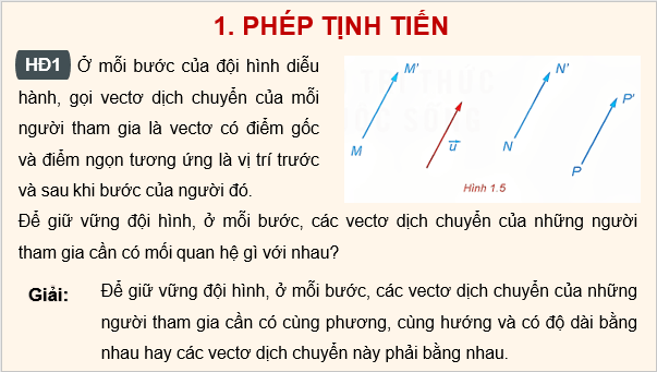 Giáo án điện tử Chuyên đề Toán 11 Kết nối Bài 2: Phép tịnh tiến | PPT Chuyên đề học tập Toán 11 Kết nối tri thức