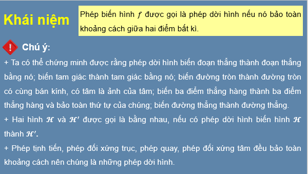 Giáo án điện tử Chuyên đề Toán 11 Kết nối Bài 5: Phép dời hình | PPT Chuyên đề học tập Toán 11 Kết nối tri thức