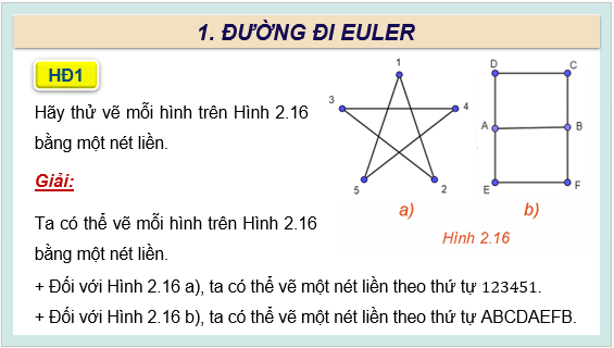 Giáo án điện tử Chuyên đề Toán 11 Kết nối Bài 9: Đường đi Euler và đường đi Hamilton | PPT Chuyên đề học tập Toán 11 Kết nối tri thức