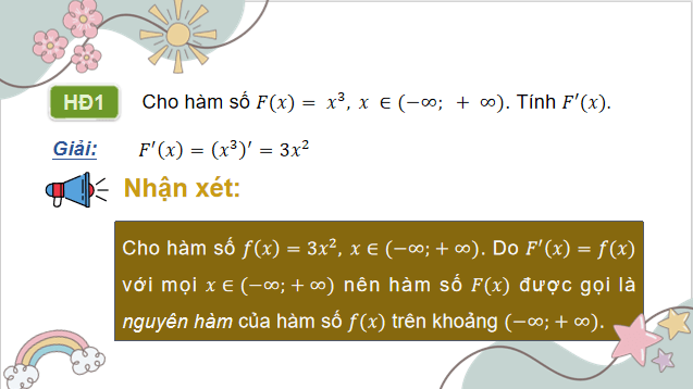 Giáo án điện tử Toán 12 Cánh diều Bài 1: Nguyên hàm | PPT Toán 12