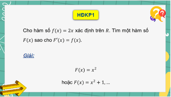 Giáo án điện tử Toán 12 Chân trời Bài 1: Nguyên hàm | PPT Toán 12 Chân trời sáng tạo