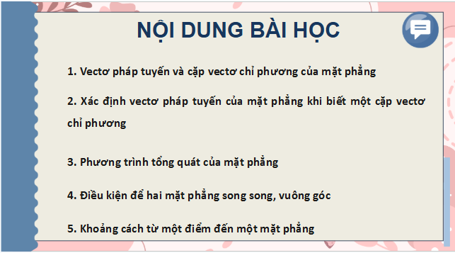 Giáo án điện tử Toán 12 Chân trời Bài 1: Phương trình mặt phẳng | PPT Toán 12 Chân trời sáng tạo