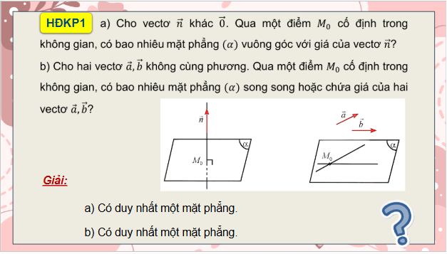 Giáo án điện tử Toán 12 Chân trời Bài 1: Phương trình mặt phẳng | PPT Toán 12 Chân trời sáng tạo