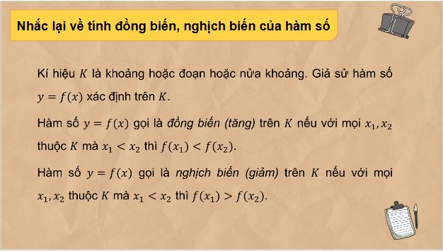 Giáo án điện tử Toán 12 Chân trời Bài 1: Tính đơn điệu và cực trị của hàm số | PPT Toán 12 Chân trời sáng tạo