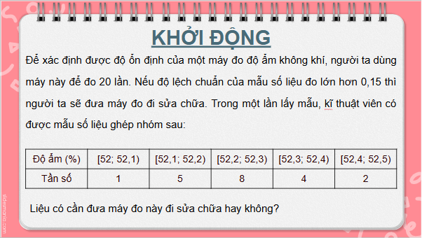 Giáo án điện tử Toán 12 Kết nối Bài 10: Phương sai và độ lệch chuẩn | PPT Toán 12 Kết nối tri thức