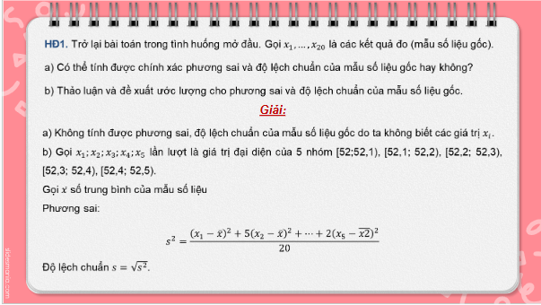 Giáo án điện tử Toán 12 Kết nối Bài 10: Phương sai và độ lệch chuẩn | PPT Toán 12 Kết nối tri thức