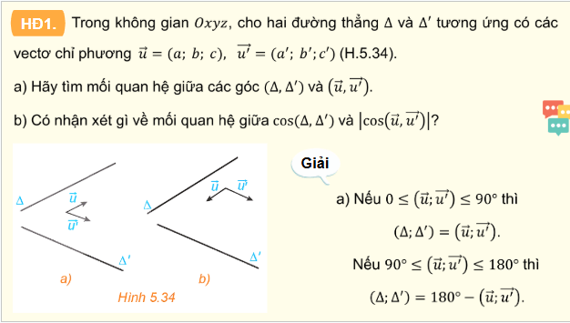 Giáo án điện tử Toán 12 Kết nối Bài 16: Công thức tính góc trong không gian | PPT Toán 12 Kết nối tri thức