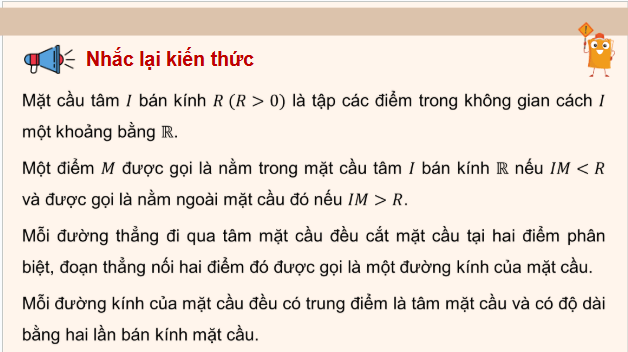 Giáo án điện tử Toán 12 Kết nối Bài 17: Phương trình mặt cầu | PPT Toán 12 Kết nối tri thức