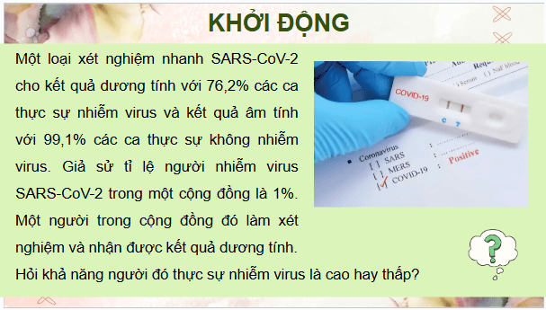 Giáo án điện tử Toán 12 Chân trời Bài 2: Công thức xác suất toàn phần và công thức Bayes | PPT Toán 12 Chân trời sáng tạo