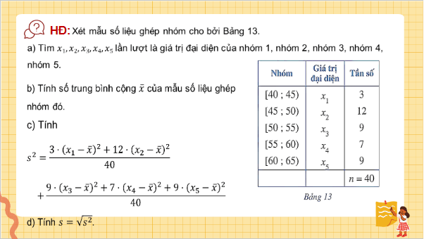 Giáo án điện tử Toán 12 Cánh diều Bài 2: Phương sai, độ lệch chuẩn của mẫu số liệu ghép nhóm | PPT Toán 12