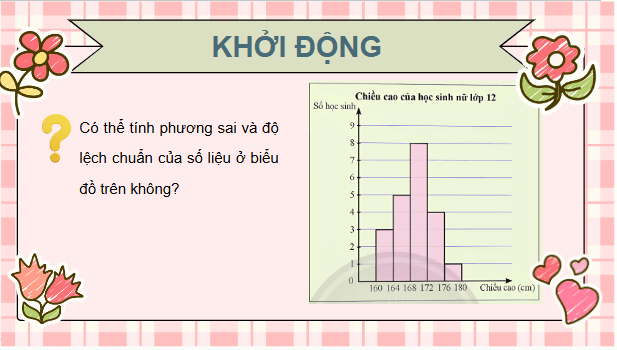 Giáo án điện tử Toán 12 Chân trời Bài 2: Phương sai và độ lệch chuẩn của mẫu số liệu ghép nhóm | PPT Toán 12 Chân trời sáng tạo