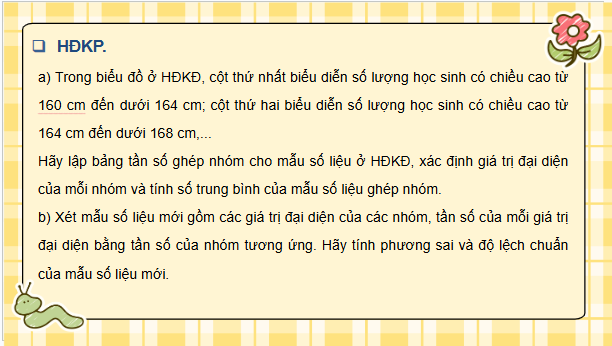 Giáo án điện tử Toán 12 Chân trời Bài 2: Phương sai và độ lệch chuẩn của mẫu số liệu ghép nhóm | PPT Toán 12 Chân trời sáng tạo