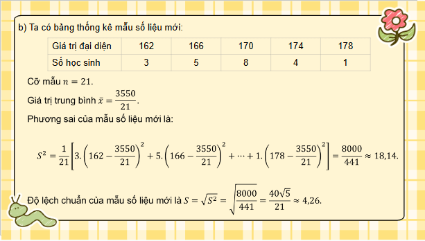 Giáo án điện tử Toán 12 Chân trời Bài 2: Phương sai và độ lệch chuẩn của mẫu số liệu ghép nhóm | PPT Toán 12 Chân trời sáng tạo