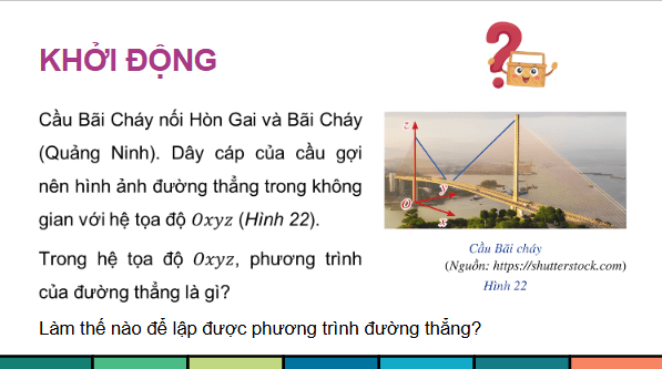 Giáo án điện tử Toán 12 Cánh diều Bài 2: Phương trình đường thẳng | PPT Toán 12