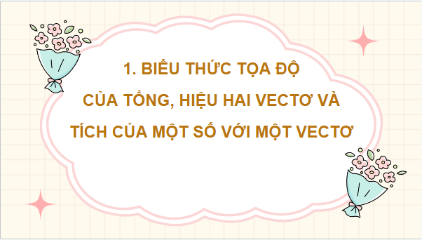 Giáo án điện tử Toán 12 Chân trời Bài 3: Biểu thức toạ độ của các phép toán vectơ | PPT Toán 12 Chân trời sáng tạo