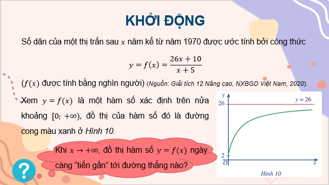 Giáo án điện tử Toán 12 Cánh diều Bài 3: Đường tiệm cận của đồ thị hàm số | PPT Toán 12