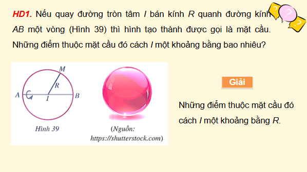 Giáo án điện tử Toán 12 Cánh diều Bài 3: Phương trình mặt cầu | PPT Toán 12