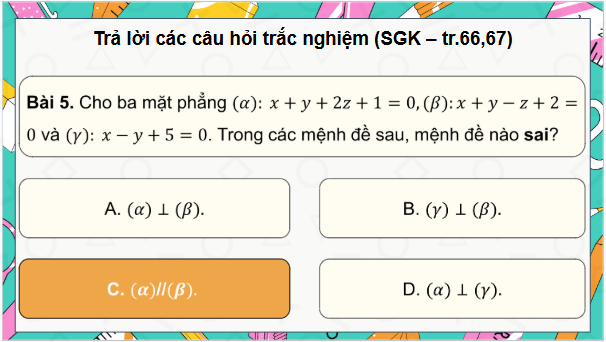 Giáo án điện tử Toán 12 Chân trời Bài tập cuối chương 5 | PPT Toán 12 Chân trời sáng tạo