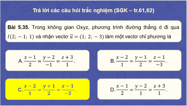 Giáo án điện tử Toán 12 Kết nối Bài tập cuối chương 5 | PPT Toán 12 Kết nối tri thức