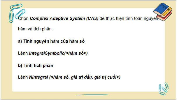 Giáo án điện tử Toán 12 Kết nối Tính nguyên hàm và tích phân với phần mềm GeoGebra. Tính gần đúng tích phân bằng phương pháp hình thang | PPT Toán 12 Kết nối tri thức