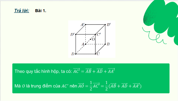 Giáo án điện tử Toán 12 Kết nối Vẽ vectơ tổng của ba vectơ trong không gian bằng phần mềm GeoGebra | PPT Toán 12 Kết nối tri thức