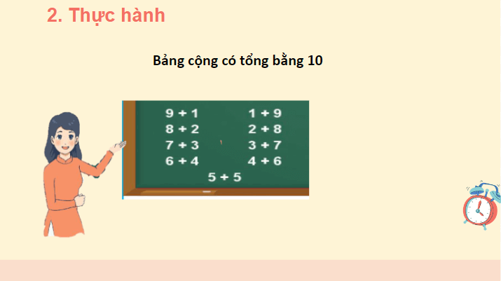 Giáo án điện tử Toán lớp 2 Phép cộng có tổng bằng 10 | PPT Toán lớp 2 Chân trời sáng tạo