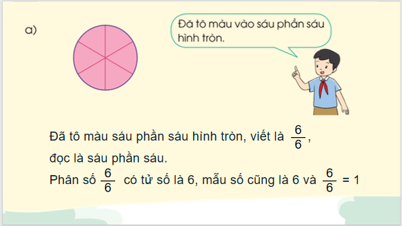 Giáo án điện tử Toán lớp 4 Bài 54: Khái niệm phân số (tiếp theo) | PPT Toán lớp 4 Cánh diều