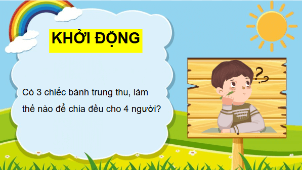 Giáo án điện tử Toán lớp 4 Bài 55: Phân số và phép chia số tự nhiên | PPT Toán lớp 4 Cánh diều