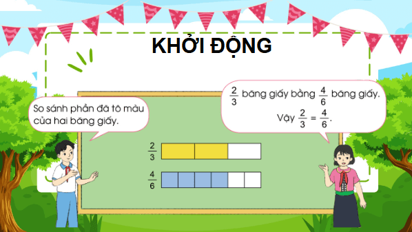 Giáo án điện tử Toán lớp 4 Bài 58: Tính chất cơ bản của phân số | PPT Toán lớp 4 Cánh diều