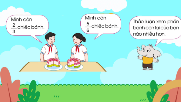 Giáo án điện tử Toán lớp 4 Bài 62: So sánh hai phân số khác mẫu số | PPT Toán lớp 4 Cánh diều